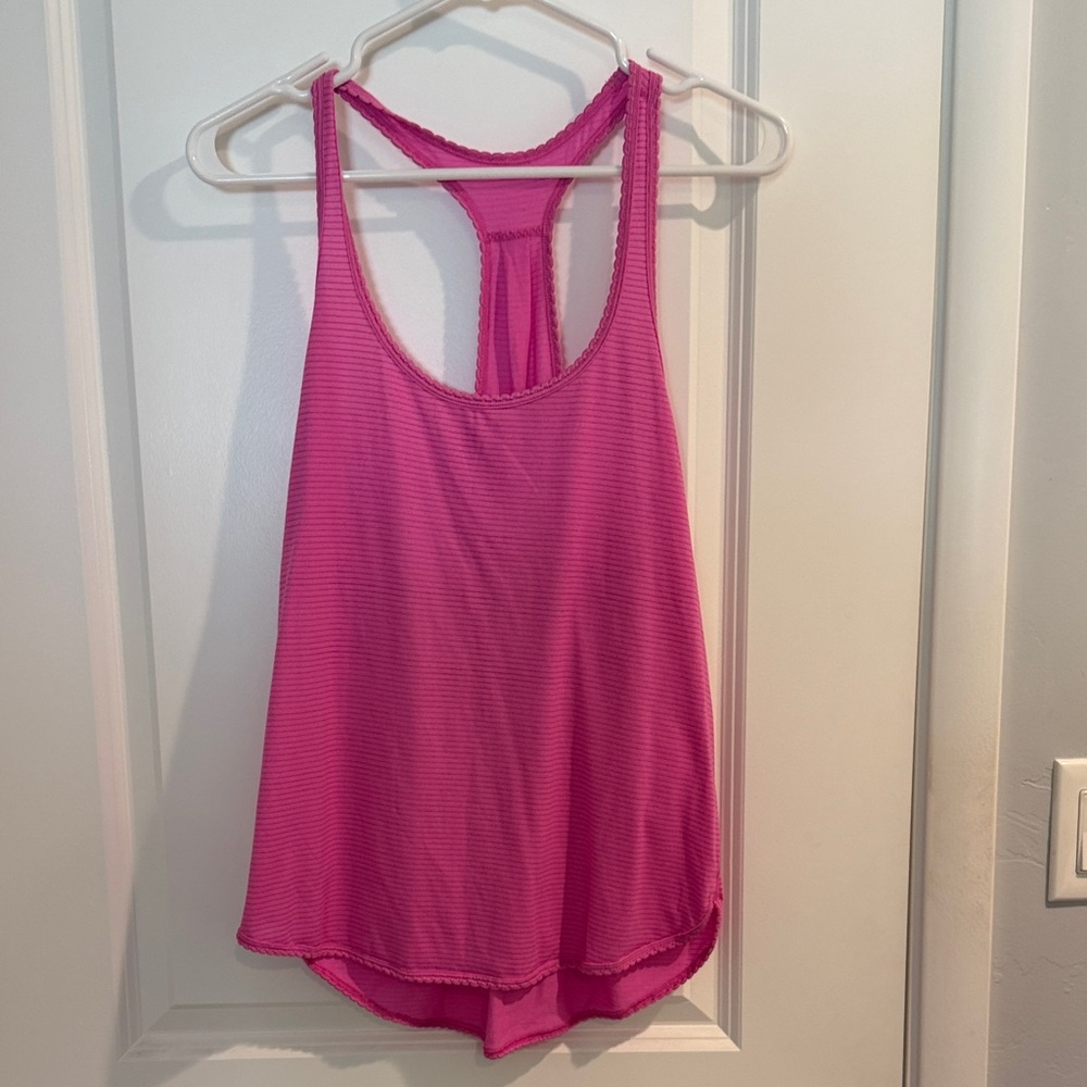 Lululemon hot pink razorback tank top size 6